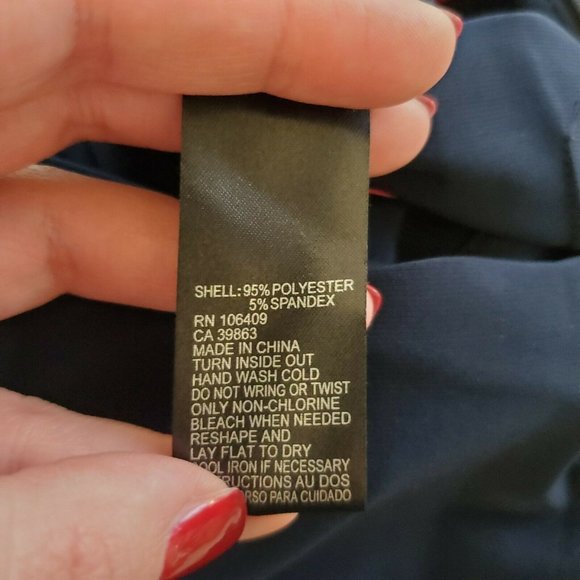 Catherine Malandrino Jumpsuit Cropped Sleeveless V-Neck Tie Waist Navy 6 New - Picture 9 of 12